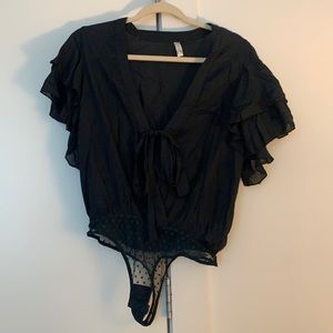 Free People ruffle bodysuit